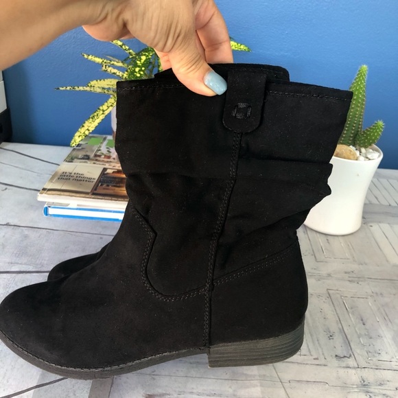 Black Suede Booties - Picture 2 of 8